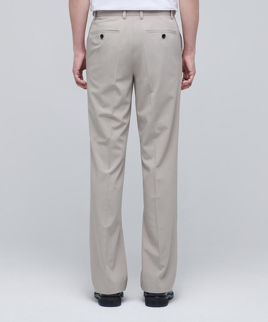 Musinsa Standard [Cooltandard] Semi-Wide Hidden Elastic Waist Slacks [Light Beige]