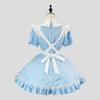 Cute Soft Girl Wind Light Lo Blue and White Alice Maid Outfit Lolita Dress Cos Outfit