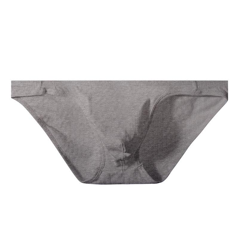 

Sexy Men s Briefs Cotton Solid Color Simple Low-Rise Bikini Underwear Men s Thin Comfortable Underpants L серый