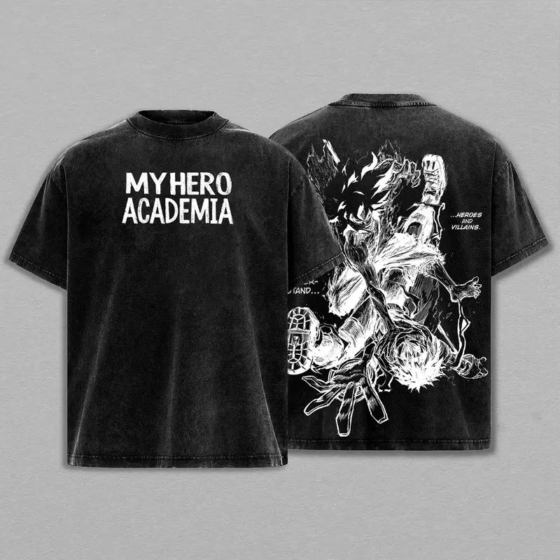 

Аніме Моя Геройська Академія Шігаракі Томура Мідорія Ізуку Графічна Футболка Чоловіча Оверсайз Футболка Прана Бавовняна Футболка Хараджуку Футболка L чорний