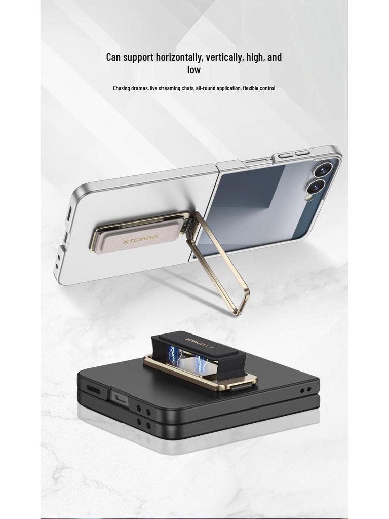 Samsung Z Flip7 Phone Case with Wrist Strap & Rotating Stand - Premium Protection for Folding Screen