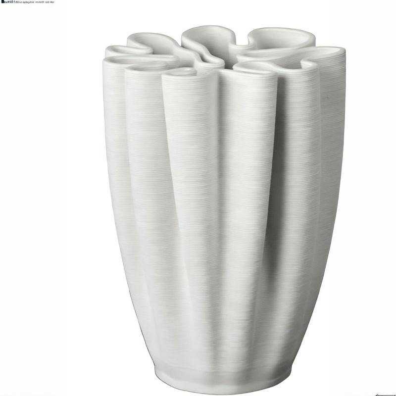 Modern Sculptural Ceramic Vase Minimalist White Ceramic Boho Artistic Irregular Shape Decorative Vase for Home Decor, Table Centerpiece