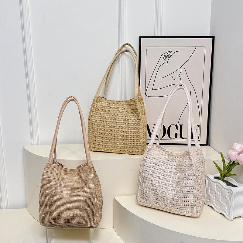 Strohtasche Schultertasche Damen Tragetasche