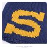 Korean-style color-block S-letter knitted beanie, unisex, for autumn and winter, warm, ear-covering, loose-fitting, and designed to be pulled over