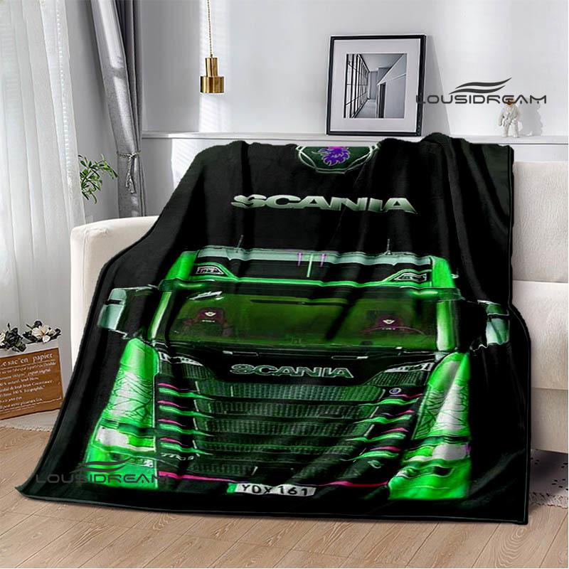 3D S-Scania Truck Printed Blanket Picnic Blanket Warm Flannel Blankets Home Bed Linings Blankets for Beds Birthday Gift