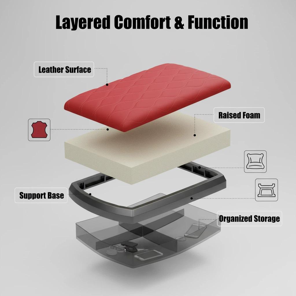 For Tank 700 Armrest Box Pad Heightened Memory Foam Elbow Rest Multifunctional Storage All Seasons Universal
