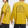 adidas Originálna okrúhly výstrih s potlačou vzoru písmen voľná dlhá rukávová tričko s klesajúcimi ramenami Unisex tričko Victory-Gold IZ1539