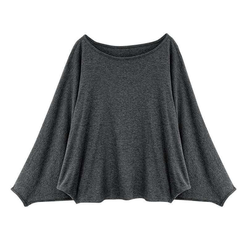 Damen Batwing Ein-Schulter Strick-T-Shirt, Langarm, Herbst/Winter 2026 Locker sitzendes Basisschicht-Oberteil.