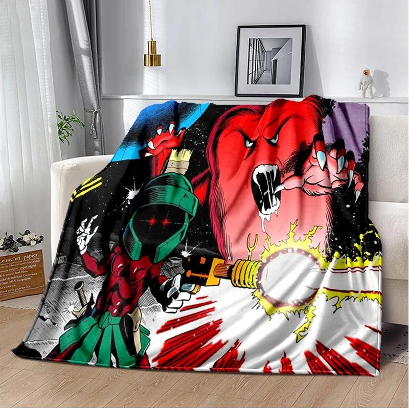 Marvin The Martian Animal Funny Throws Blanket Hiking Picnic Super Soft Quilt Bed Thermal Kawaii Flannel Blanket birthday gift
