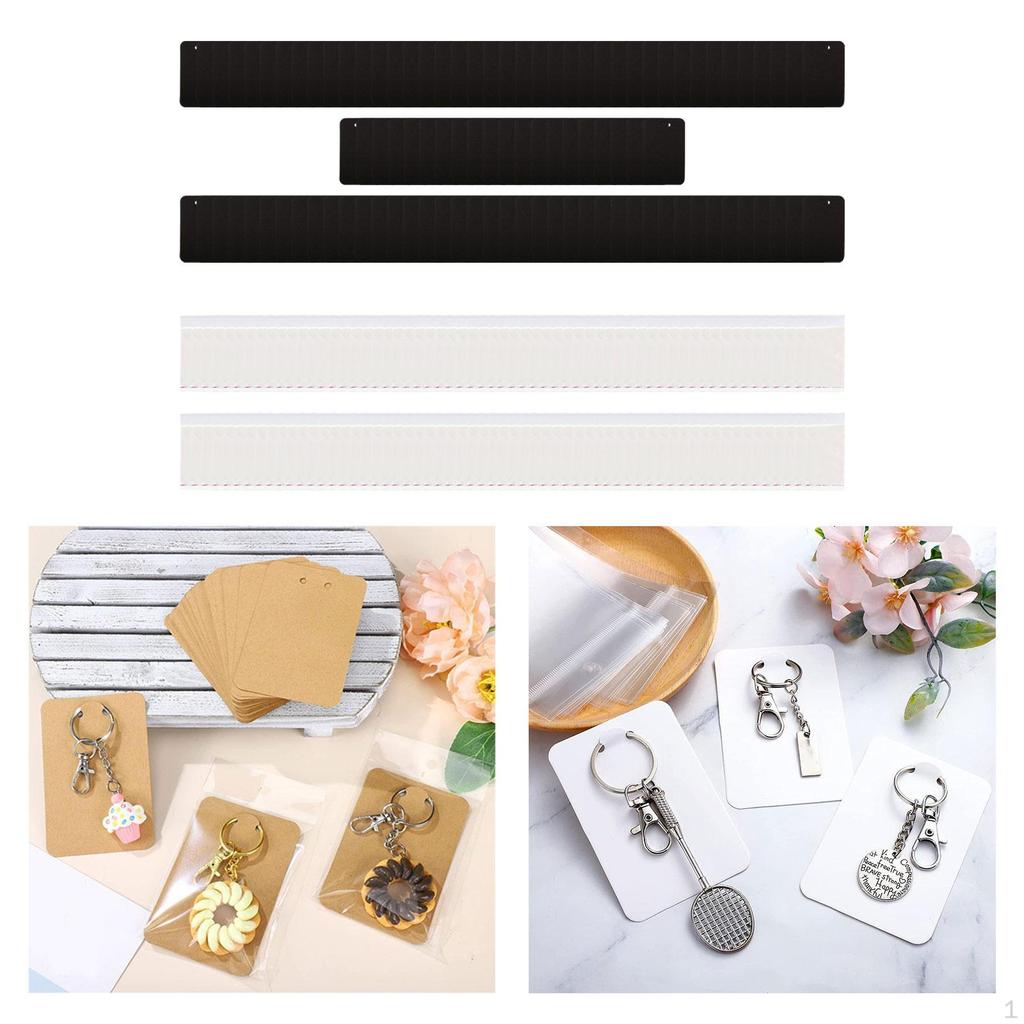 100 Pcs Keychain Display Cards with Self Seal Bags, Jewelry Packaging Supplies for Earrings,