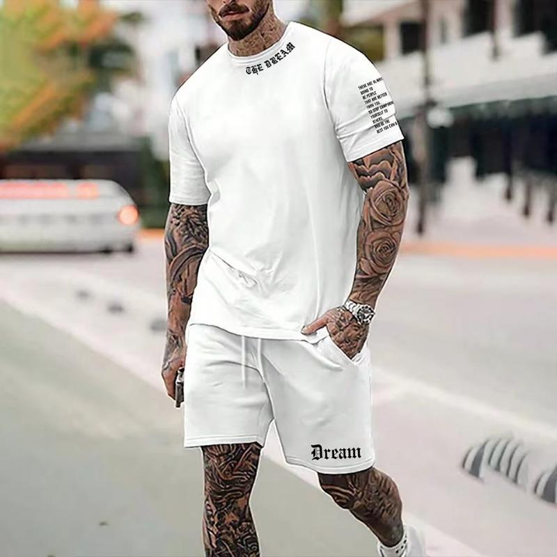 3D Printing Summer Y2K Style Fashion Trendy Men's Set Extra Large Men's Loose Top Refreshing and Breathable Leisure Travel Set
