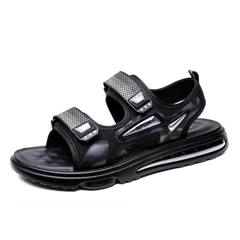 

Новые летние туфли мужские сандалии на плоской подошве нескользящие летние праздничные мужские пляжные сандалии брендовая мужская обувь классный черный цвет A4612 6.5