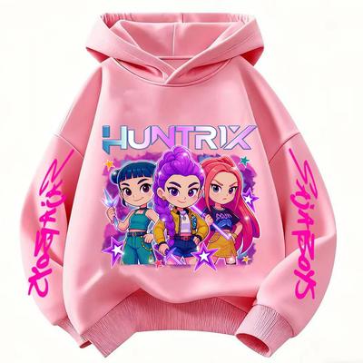 Neuer Kinder-Dämonenjäger-Pullover im koreanischen Stil, lässig, für Mädchen, Cartoon-Film, vielseitiger Hoodie für Frühling und Herbst