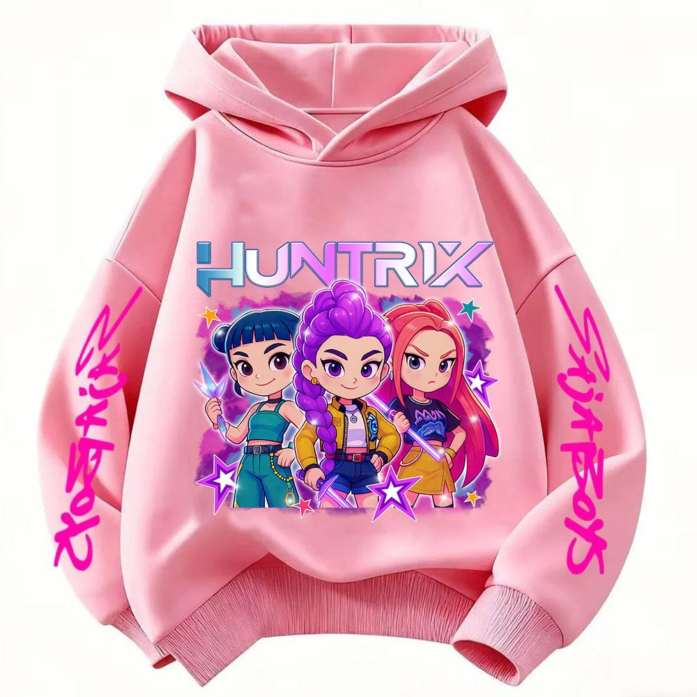 New Kids' Korean-Style Demon Hunter Fashion Casual Girls' Pullover Cartoon Movie Versatile Spring and Autumn Hoodie