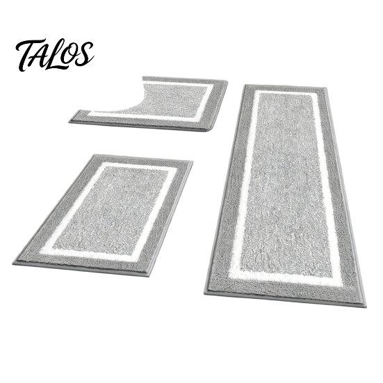 Set da 3pz Tappetini da Bagno, Tappeti da Bagno Altamente Assorbenti Antiscivolo, Tappetini Morbidi Lavabili per Lavandino del Bagno, WC, Vasca da Bagno