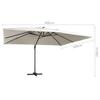 Solar Powered LED Patio Umbrella with Aluminum Mast 400 x 300 cm Sand White