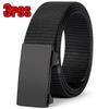 Men's Tactical Belt Automatic Metal Buckle Casual Nylon Belt Black Woven Canvas Breathable Fashion Outdoor Sport Jeans Strap