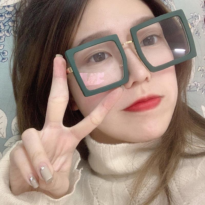 New Oversized Square Anti Blue Light Blocking Glasses High Definition Optical Protect Eyewear Fashion Plain for Men Women