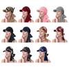 Cappello estivo leggero da donna, foulard, motivo floreale, lacci, nastro, turbante, tessuto morbido, accessorio per copricapo, cappello parasole per esterni, viaggi, ciclismo