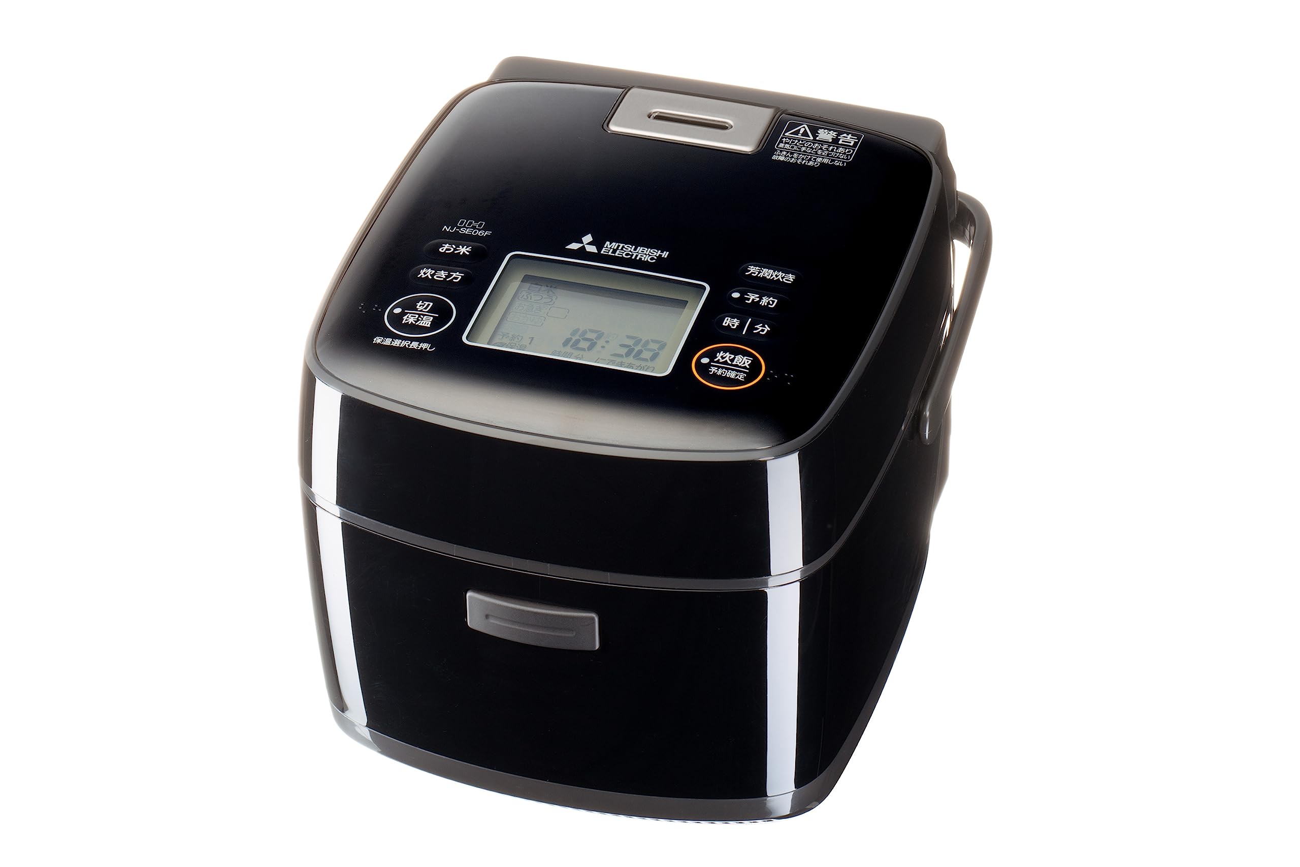 

Mitsubishi Electric Rice IH Made in Living Charcoal Cooker Thick Variable Ultrasonic Water Mochi Mochi Kokuyo Cooker, 3.5 Cups, Type, Japan, Alone, чорний
