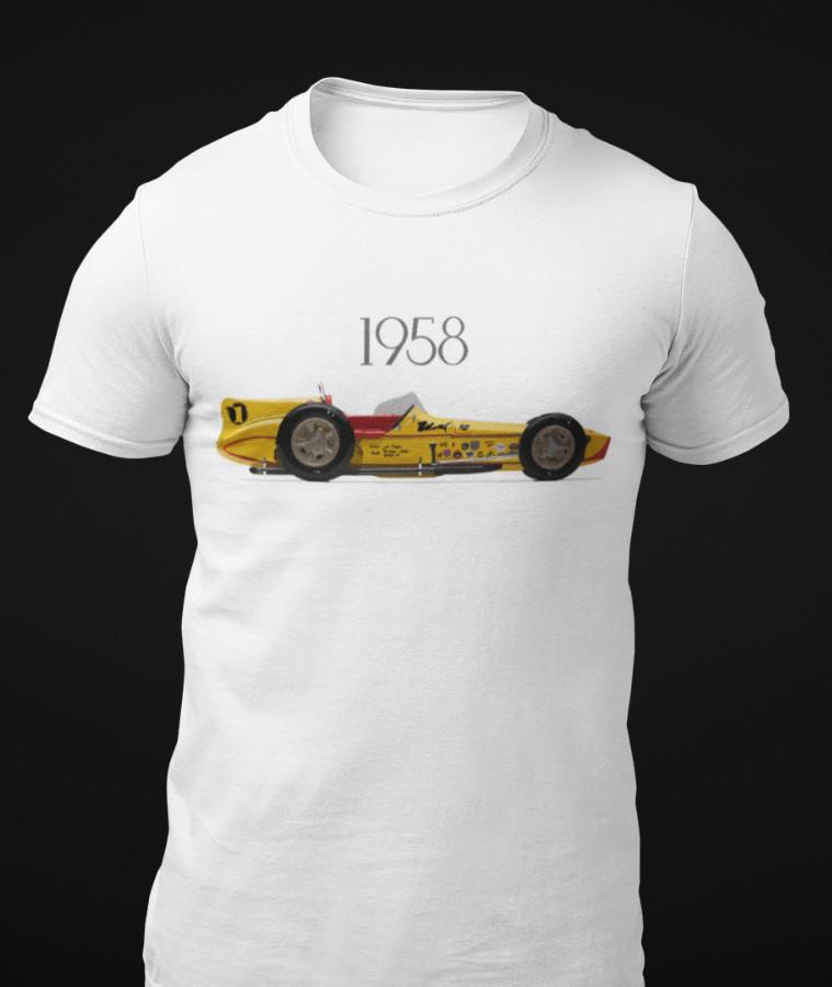 1958 Belond AP Special Laydown Roadster Indianapolis 500 Winner T-Shirt S