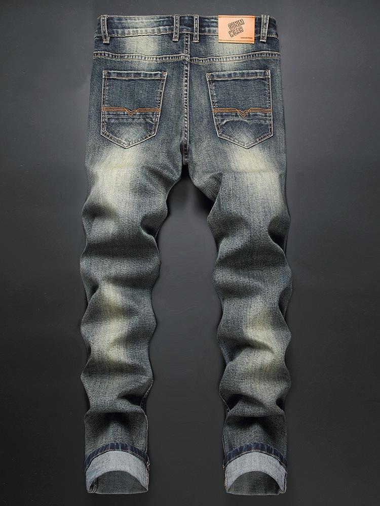 Men's European Slim Straight Jeans - New Stylish Anti-Static Trousers for Autumn and Winter