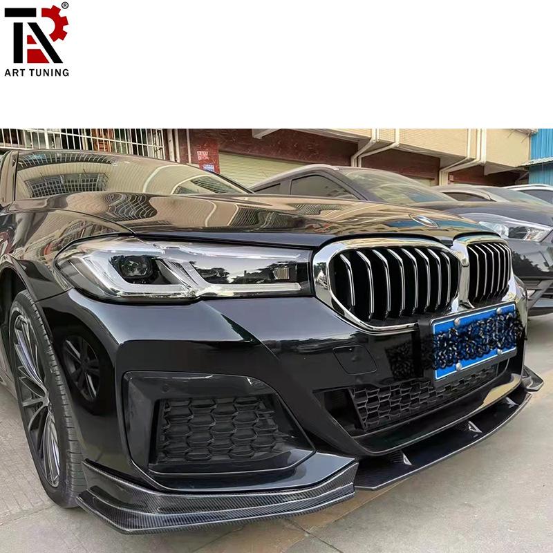 BMW 5 Series G30 G38 LCI M Sport Carbon Fiber Front Lip (Three-Piece Set)
