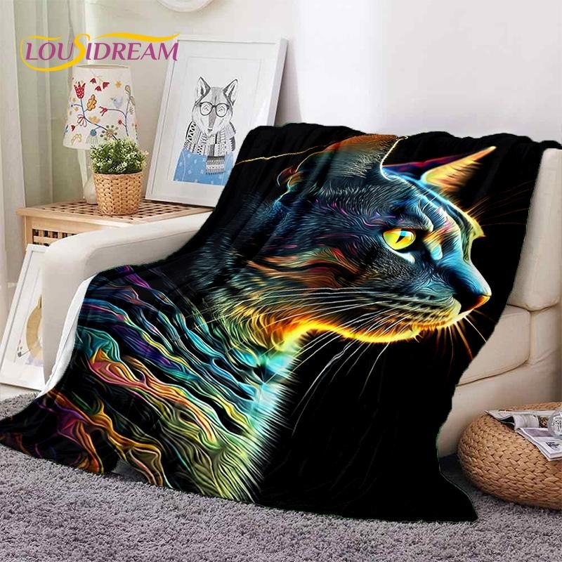 Gato persa 3D, gato de chita fofo, cobertores macios de desenho animado Ragdoll, cobertor para manter aquecido para camas de piquenique, sofá, casa, quarto, presente para criança