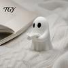 Ghost Reading A Book Statue Halloween Mini Ornament, 3D Printed Cute Little Sturdy Figurines Figurine, Durable PLA Creative Statues for Bookshelves