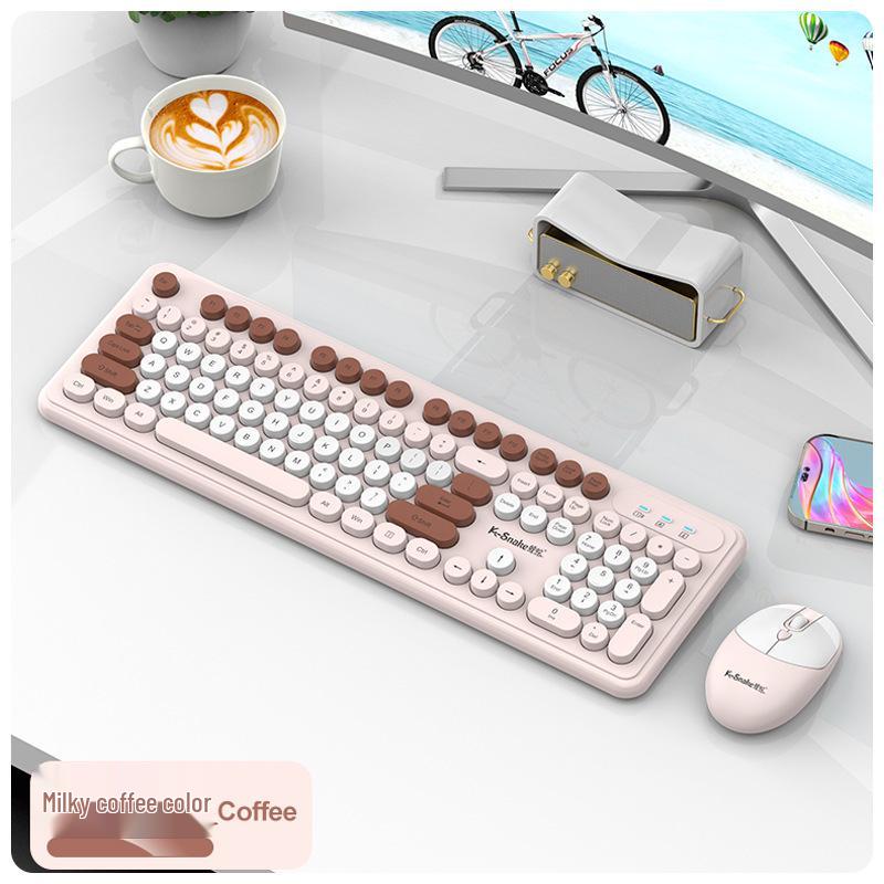 

Бездротовий набір клавіатури та миші Viper WK200 Silent для офісу та бізнесу - 2.4G, Дизайн високої цінності для дівчат