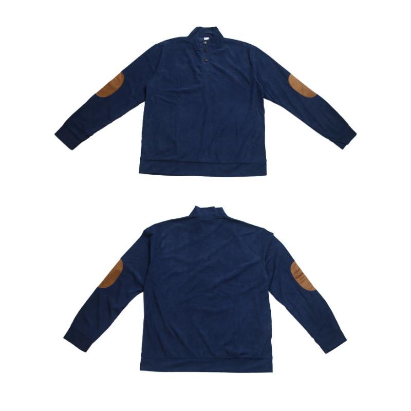 Men S Corduroy Color Block Long Sleeve Henley Collar Plus Size Casual Sweatshirt