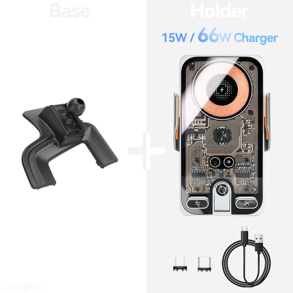 For Volvo XC90 2015 2016 2017-2024 Car Phone Holder Wireless Charger Holder Phone Auto-Clamping Strong Magnetic Holder Base