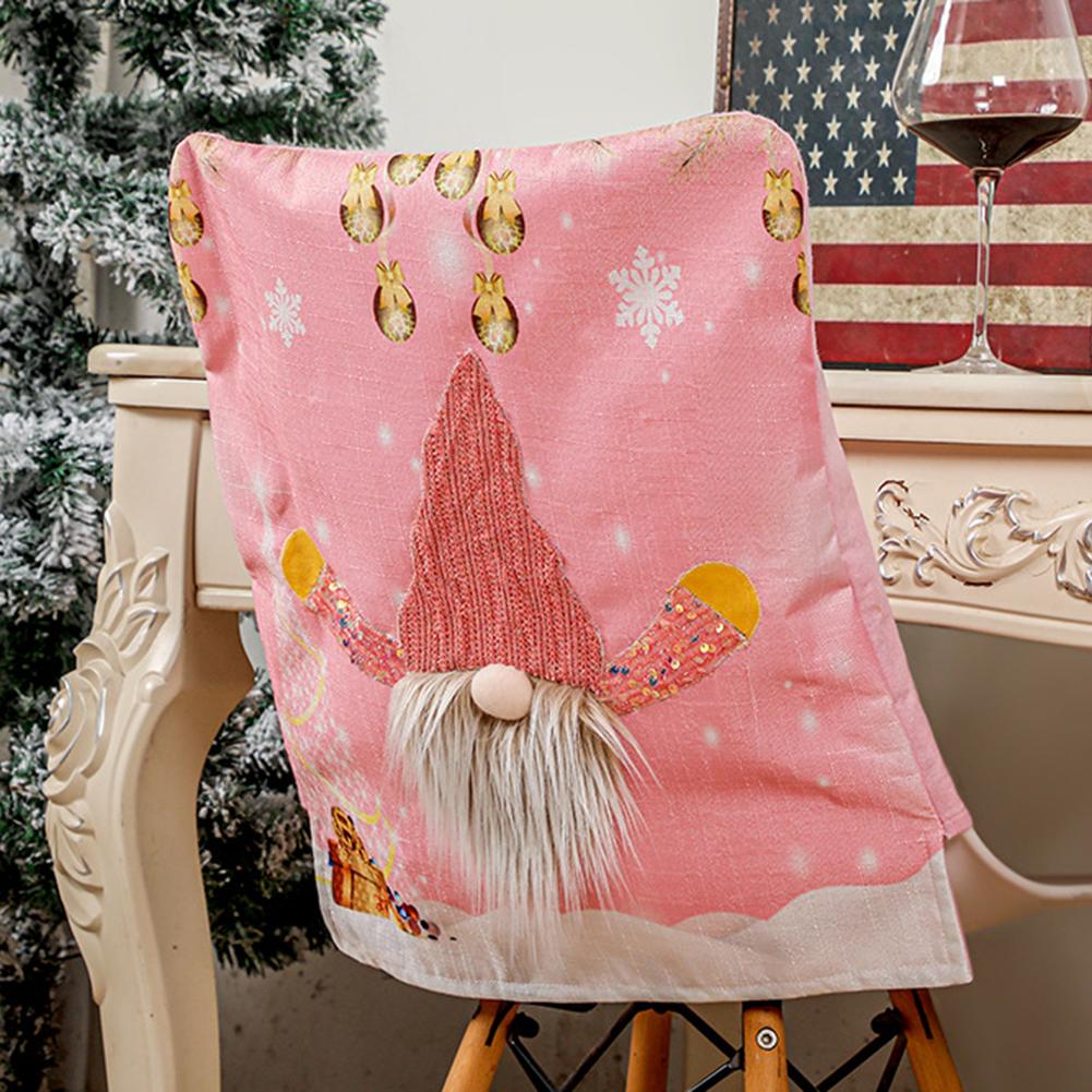 

Christmas Pink Chair Covers Decoration with LED Lights Pink Dwarf Chair Covers Rudolph Chair Slipcovers for Home Decoration