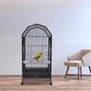 Large Parakeet Bird Cage with Stand, Spacious Metal Flight Cage for Parrots & Finches, Sturdy Iron Bird House w/ Detachable Tray