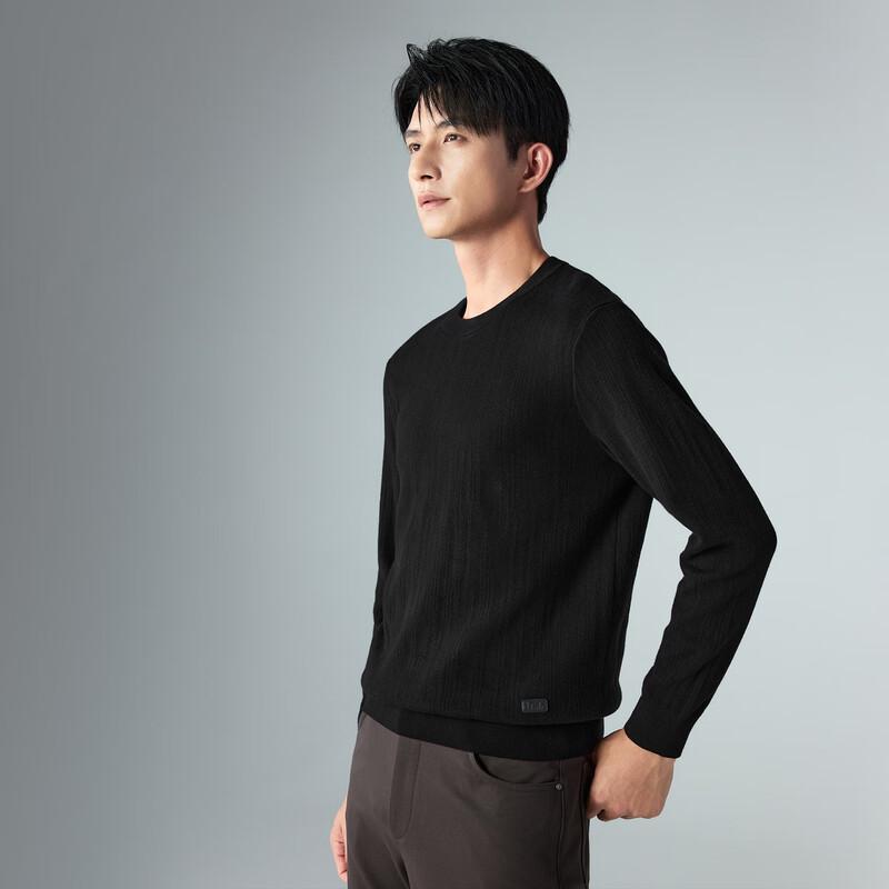 LILANZ Men's Pure Cotton Textured Crew Neck Knit Sweater