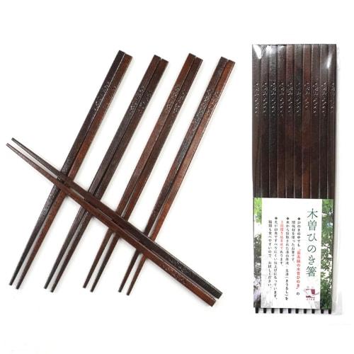 Set of 5 Kiso Hinoki Chopsticks, Lacquered Kiso Hinoki Chopsticks
