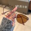 New Retro Cat Eye Color-Changing Glasses Myopia Men And Women Light Luxury High-End Glasses Anti-Blue Light Small Frame Frame