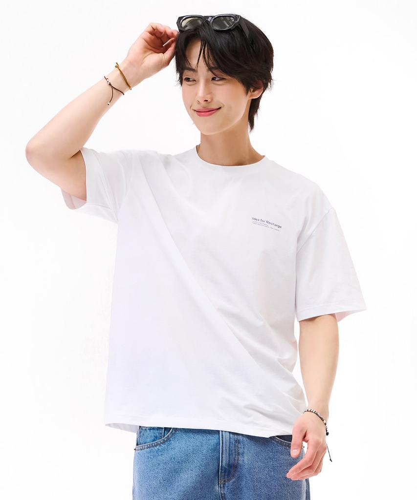 CHASECULT Men'S Cool Back Point Graphic Short Sleeve T-Shirt - White
