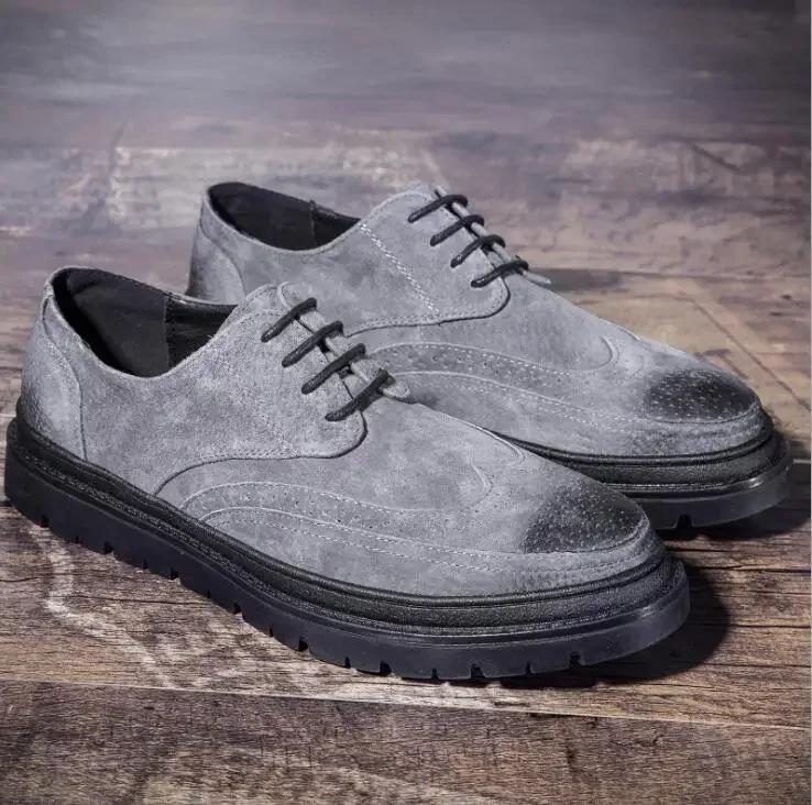 Fashion Brand Fashion Mens Flats Shoes Casual British Style oxfords Business Shoes Men Dress suede Brogue Party Formal Shoes 2025 gh7