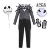 Kids Jack Skellington Cosplay Costume The Nightmare Before Christmas Boys Striped Outfit Halloween Party Fancy Dress Up Set