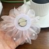 Fabric Lapel Pins Chiffon Feather Mesh Beads Pin Retro Large Flower Brooches