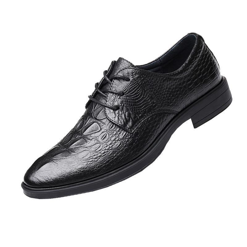 Spring New Men's Shoes Leather Business Dress Leather Shoes Men's Inner Height Increase M Wedding Groom Shoes