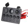 5 Gang Car Switch Panel Car Accessories Marine LED Rocker 12V Outlet Combination Boat Switch Panel Dual USB Port Waterproof Digital Voltmeter