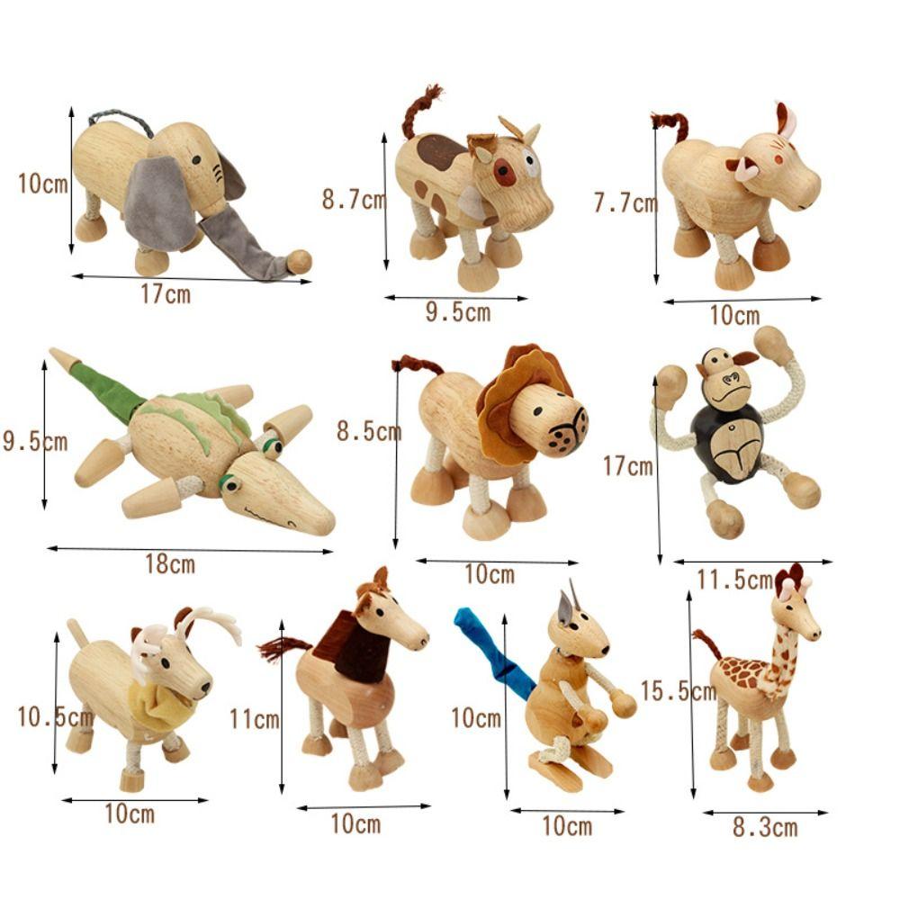 Giraffe Lion Simulation Animal Model Movable Joint Bendable Wild Animal Figure  Children Toys
