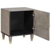 Nightstand with Door 2 pcs. Grey 40 x 33 x 46 cm Solid Mango Wood