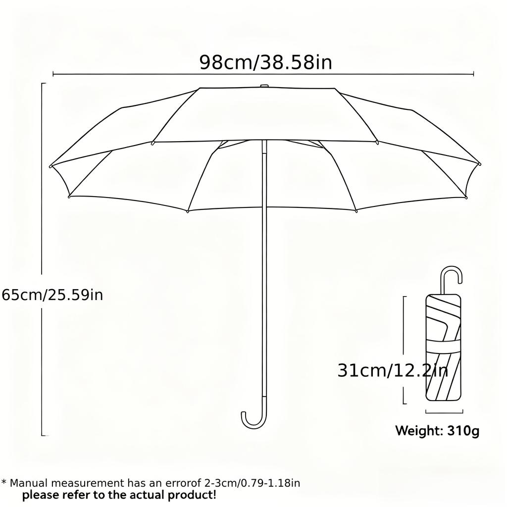 1 Piece, Two Styles to Choose From, Korean-Style Small Polka Dot Folding Umbrella, Sun Protection Uv Black Glue Parasol, Dual-Use for Sun