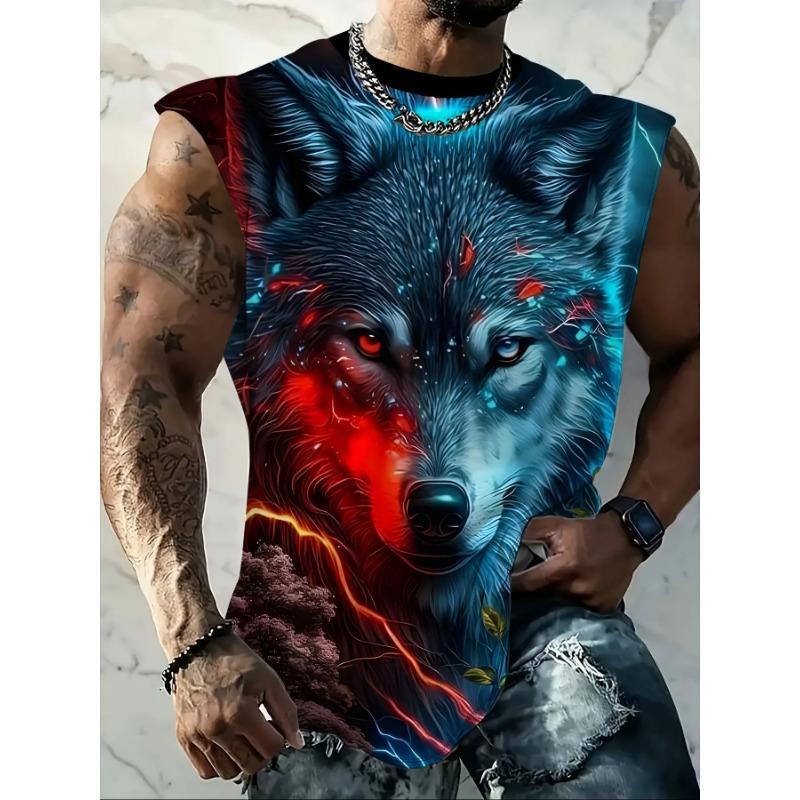 White Men's Vest with Casual 3D Printed Minimalist Pattern, Ideal for Summer Outdoor Leisure Sports And Seaside Vacations