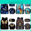 Unisex Nylon 3d Butterfly Book Bag With Pen Holder For College And Travel