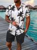 Set Camicia Hawaiana a Maniche Corte e Pantaloncini da Spiaggia da Uomo, Camicia Casual da Vacanza al Mare per Uomo