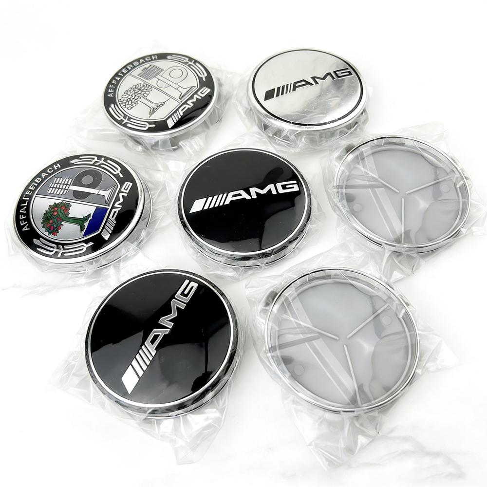 4Pcs 75mm Wheel Hub Center Cap Emblem Replacement For AMG Mercedes Benz C180 C200 E260 E300 ML350 W204 W210 W211 A1714000025 Car